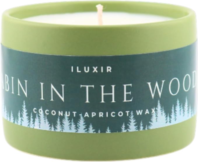 Cabin in The Woods Fall Scented Candles – Handcrafted Fraser Fir Candle with Coconut Wax, Amber and Cedar Scented – Wood, Phthalate-Free Autumn Candle for Home Decor (5 oz.)