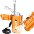 LcFun USB Rechargeable Electric Arc Lighter Windproof Plasma Lighters with LED Battery Display, Waterproof Matches with Flashlight for Camping, Survival Tactical Gear