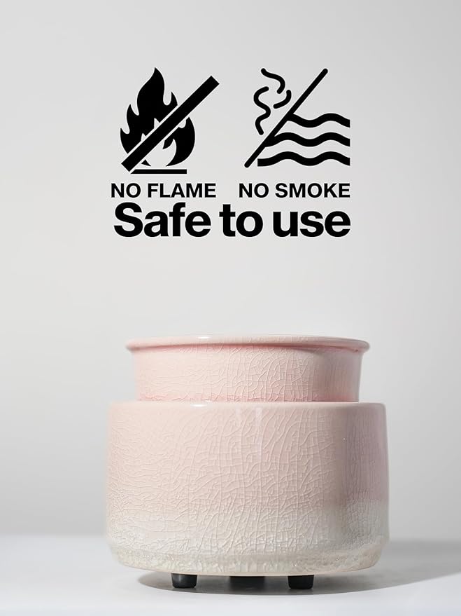 Ceramic Electric Wax Melt Warmer & Cube Oil Melter Cute Small Warmers Aromatherapy for Home Decorative Burner Melts Scented Candle Tart Scent Warm Fragrance (ice Pink)