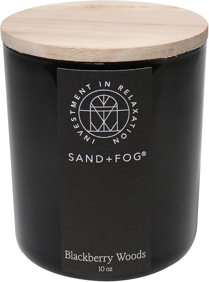 Sand + Fog Scented Candle - BlackBerry Woods – Additional Scents and Sizes – 100% Cotton Lead-Free Wick - Luxury Air Freshening Jar Candles - Perfect Home Decor – 10oz