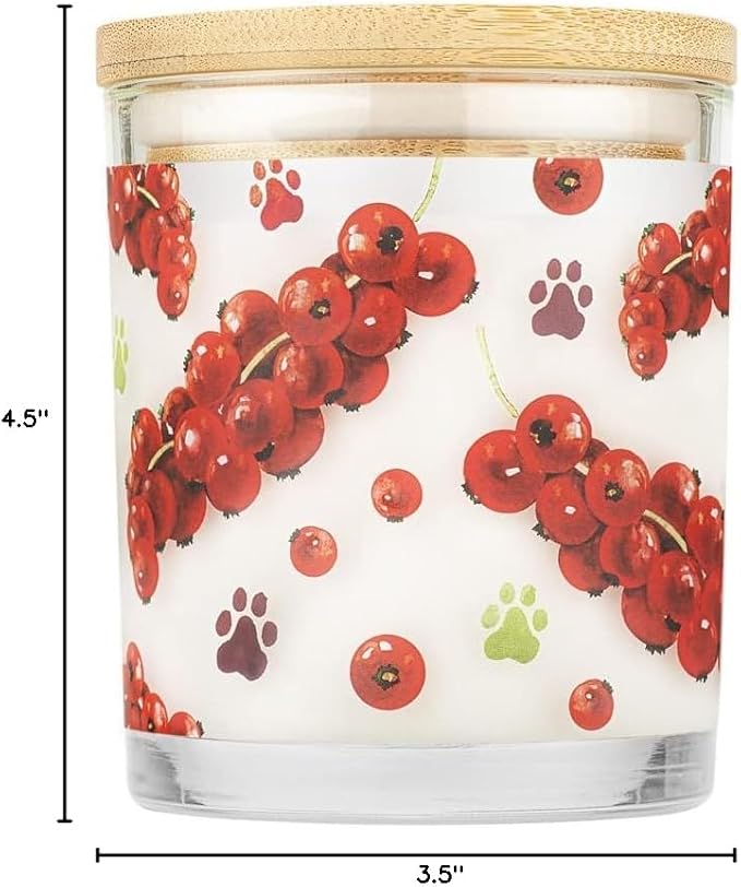 One Fur All Pet House Candle 2 Pack - Plant-Based/Soy - Clean Burning Scented, Long Lasting Pet Odor Candle for Home - Red Currant