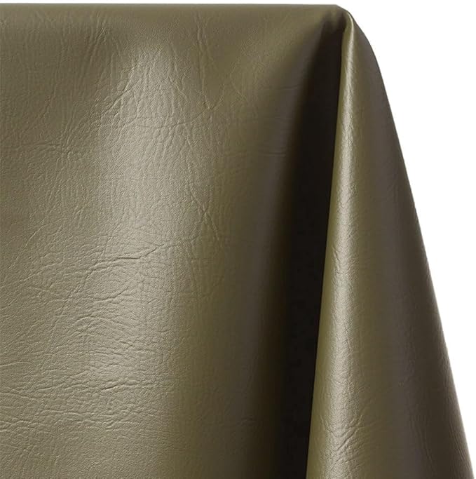 Ottertex Marine Vinyl Fabric Polyester Backing Waterproof Abrasion UV Resistant Heavy Duty Outdoor Marine PVC for Sewing & Upholstery - Olive (5 Yards)