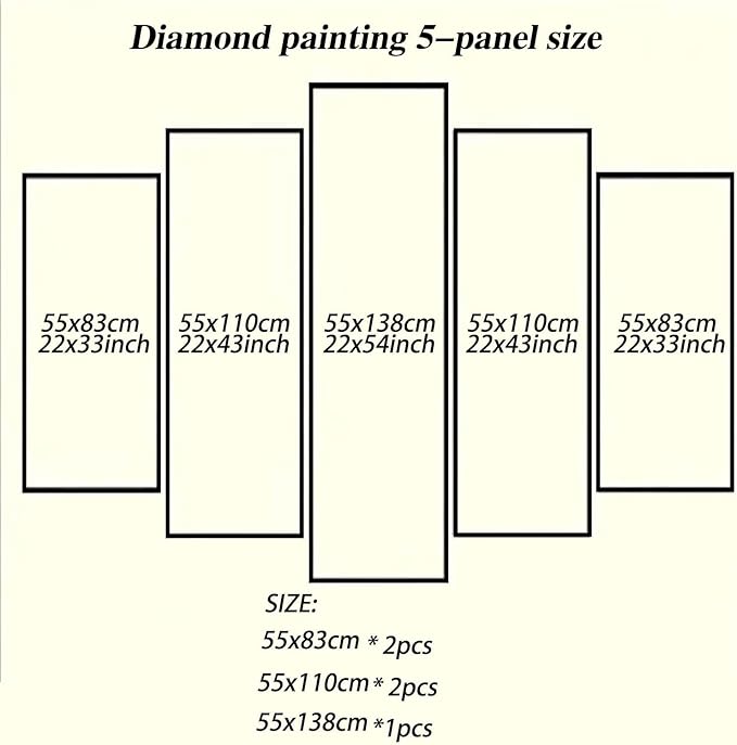 Diamond Art Kits for Adults Beginners Candle 5D Diamond Painting Kits Winter DIY Embroidery Large Wall Art and Crafts, Paint by Numbers kit for Adults for Home Wall Decor 54x108in 5 Pack 0b-823