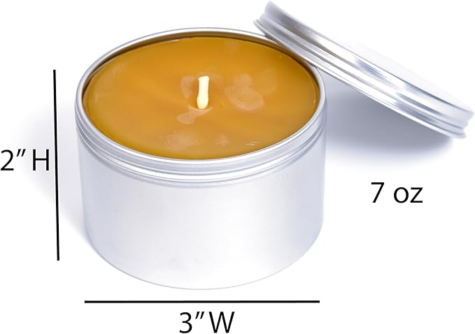 BeeTheLight Beeswax Jar Candle - 100% Pure USA Bees Wax in Glass Container - All Natural Light Honey Scent