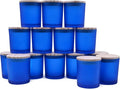 SHOWIN 8 OZ Thick Candle Jars for Making Candles 15 Pcs, Empty Jars with Wood Lids for Candle Making, Sample Container, Frosted Blue
