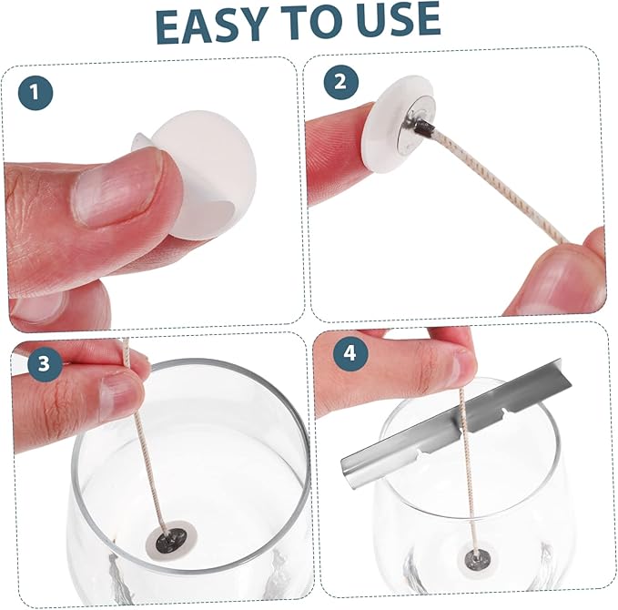 1set Candle Making Kit of Candle Wicks Wick Holders Stickers for Projects for Craft