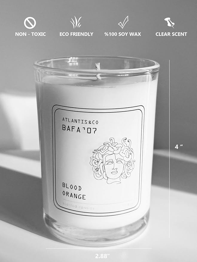 Blood Orange Scented Candle, 8oz Jar with Long-Lasting Burn, Giftable, Holidays,Birthdays