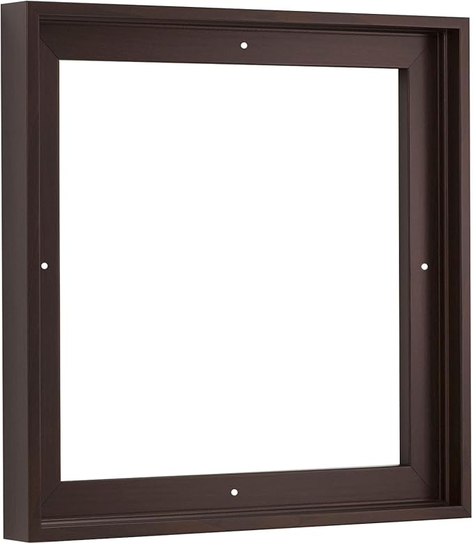 Pixy Canvas Floater Frame 8x8 for 3/4 (0.75) inch Deep Canvas Paintings/Canvas Prints/Wood Canvas Panels/Wall Art/Wall Decor/Home Decor/Artwork (Dark Walnut, 8 x 8 inch, Square)