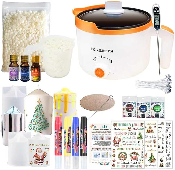 Ksedcon Candle Making kit (White, 2lbs Candle Making kit)