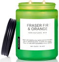 M&SENSE Fraser Fir Pine Scented Candles Large Green Candle for Home 19.4oz 110 Hour Clean Non Toxic Long Lasting Organic Natural Soy Wax Highly Scented Holiday Candle Gifts for Home Decor