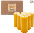 6 Pack Pure Nature Beeswax Pillar Candles, 2x4 Inches, 210 Hours Long Burn Time, Smokeless and Unscented Beeswax Candles for Home,Paryer,Parties