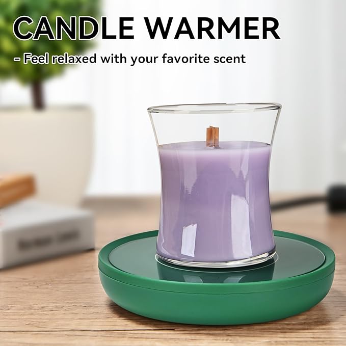 ASAMASA Smart Coffee mug Warmer, Candle Warmer，With Gravity Switch Auto Shut-On/Off, Keep the drink at a pleasant t temperature, Safely and evenly release the aroma Without a Flame, A thoughtful gift.
