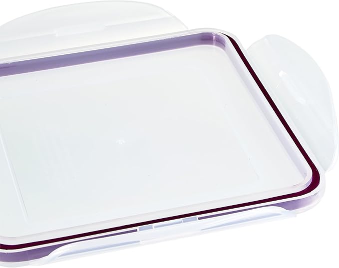 Set of 4 Square Nesting Food Storage Containers - Reusable, BPA Free Plastic, Snap Lock Lids With a Leakproof Silicone Seal. Great for Snacks, Soup, Fruit, Salad and Food Storage…