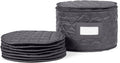 Covermates Keepsakes Dish Storage Case – Padded China & Dinnerware Organizer, Quilted Polyester Protection, ID Window, Zipper Closure, Machine Washable, Slate