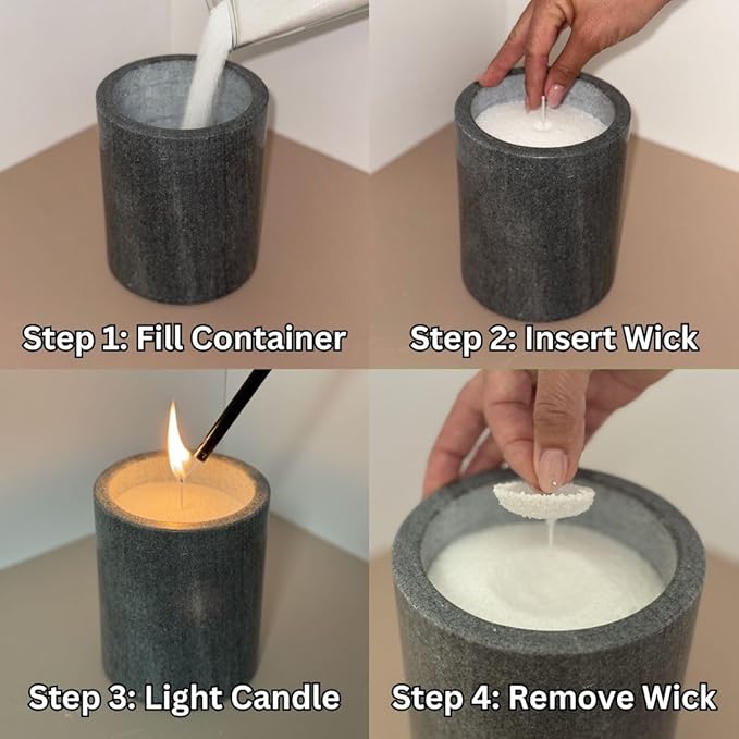 Pearled Candle 16 Oz - Unscented Non-Toxic Smoke-Free Paraben-Free Long Lasting Pearl Bead Candle Holiday Gift w/ 20 Disposable Wicks Lasting 100+ Hours (Black)