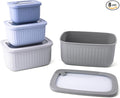 Core Kitchen Nested Wheat Fiber Food Storage Set – 8-Piece BPA-Free Containers with Lids – Eco-Friendly, Stackable, Microwave & Freezer Safe