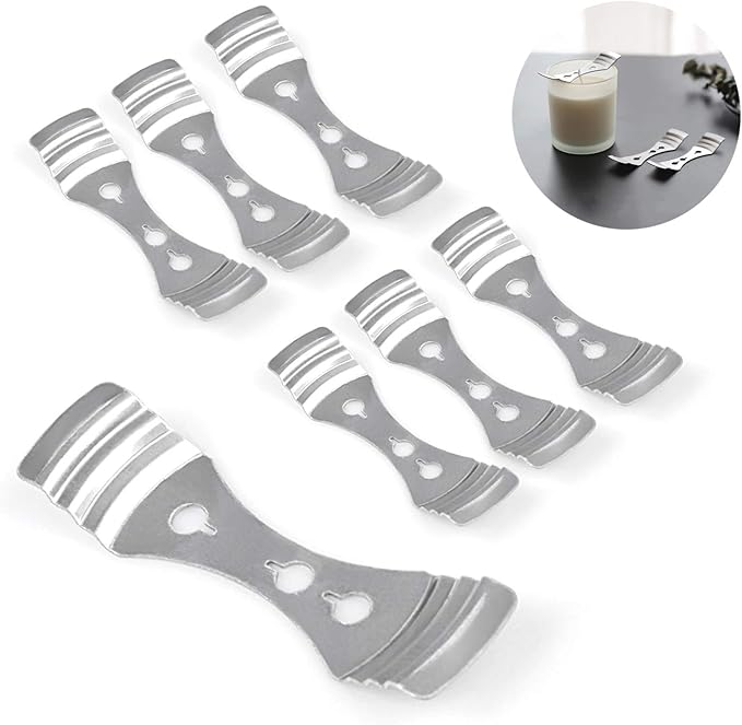 25pcs Metal Candle Wick Holder, Silver Stainless Steel Candle Wick Centering Devices for Candle Making