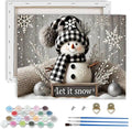 TCDZMYGS Christmas Paint by Numbers Kit for Adults Beginner,Winter Snowman Paint by Number Kits with Frame,DIY Acrylic Oil Painting by Numbers for Home Wall Decor 9.5 x 11.8 inch