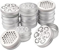 PH PandaHall 12pcs Aluminium Tins 3 Style Round Metal Container 2 Ounce Empty Metal Tins with Hollow Lids Refillable Spice Containers for Aromatherapy Air Freshener Candles Travel Storage 2.75x1 inch