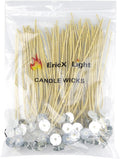 EricX Light Organic Hemp Candle Wicks, 100 Piece 8" Pre-Waxed by Beeswax & Tabbed, for Candle Making