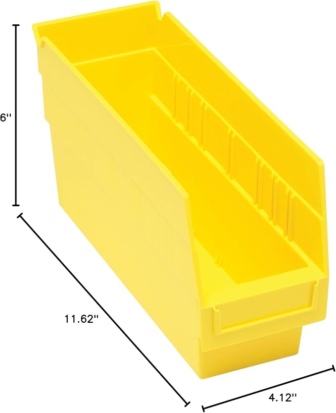 Quantum QSB201YL Store-More 6' Shelf Bin (11-5/8' x 4-1/8' x 6') - [Set of 36]