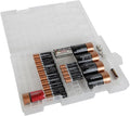 Home-X Battery Organizer Storage Case - Clear, See-Through Battery Holder - Battery Case for All Types of Batteries Including AA, AAA, C, D, and 9-Volt Batteries - Easy Access Battery Storage Case