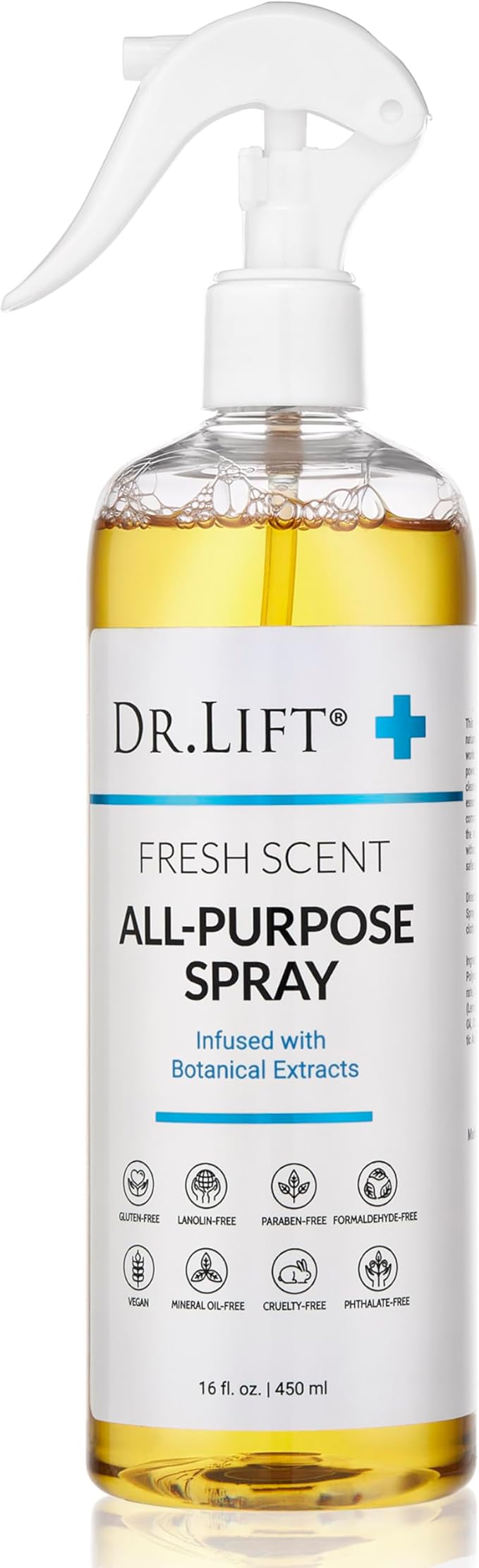 DR. LIFT All Purpose Spray Cleaner, Multi Surface Cleaning Spray with Essential Oils for Kitchen and Bathroom, Natural Household Cleaner for Everyday Use, Eco Friendly, Fresh Scent, 16 Fl Oz