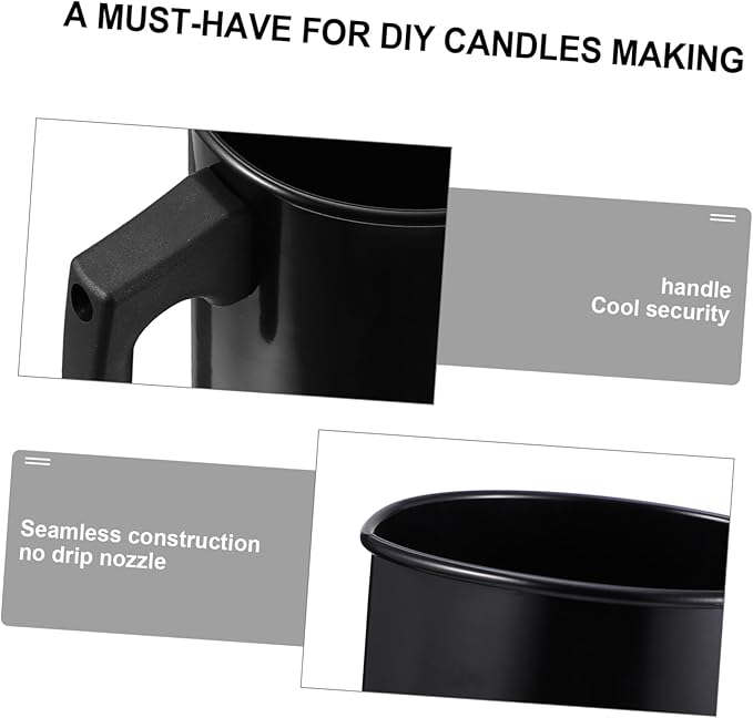 Angoily Black Melt Pour Pot for Wax Candle Making Kit Melter Rustproof for DIY Scented Candles