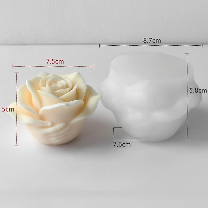 Hand Heart Cylinder Candle & Resin Mold - Resin Casting Silicone Molds for Home Decor & Candle Making Wave Spiral Mold
