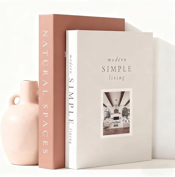 Decorative Books for Home Decor,2 Pcs Modern Minimalist Faux Book for Home Decoration,Coffee Table Decor,Living Room Aesthetic Accent (E3)