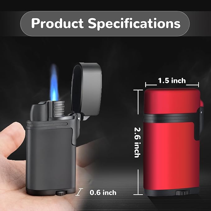 Urgrette 3 Pack Torch Lighter Refillable Butane Lighters Single Jet Flame Mini Pocket Lighter Gas Adjustable Flame for Camping BBQ Grill Candle Party (Without Fuel)