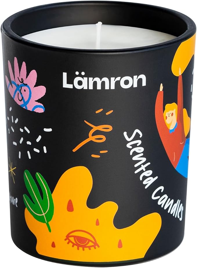 Lamron Tomato Leaf Scented Candle - Fresh Garden Vine Aroma for Kitchen, Odor Eliminator, 7.1oz Natural Coconut Soy Wax, Unique Cute Birthday Gifts for Her & Mom