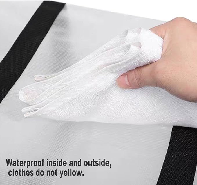 6 Pack Large Moving Bags with Zippers & Carrying Handles, Heavy Duty Storage Tote Moving Boxes ，Space Saving (Clear, 6 Pack)