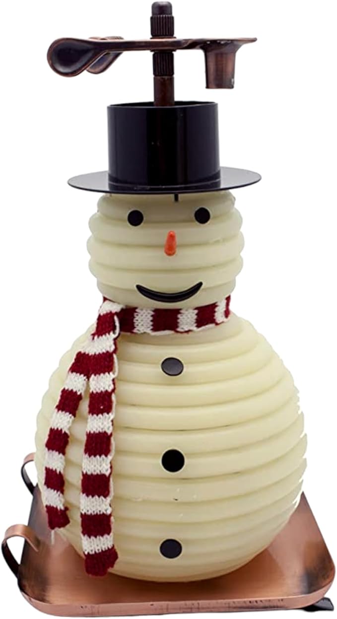 Candle by the Hour 100-Hour Snowman Candle, Copper Base, Eco-friendly Natural Beeswax with Cotton Wick
