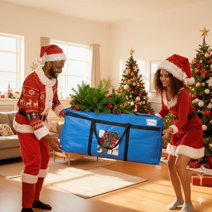 TAILI 69 Gallon Extra Large Storage Bags, XXL Blue Heavy Duty Moving Bags For Storage with Visible Window, Wrap Around Handles, Totes for Space Saving, Alternative to Moving Boxes