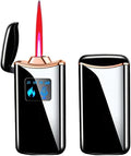 Smart Butane Lighter, Voice-Activated Sensor Torch Lighter with 4 Ignition Modes, Windproof Red Flame Refillable Lighters (Without Fuel) (Black Ice)