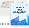 Letter Size Yearly Tax Organizer Book with 12 Separate Pockets Spiral Bound 8.5x11 Tax Document Folder Tax Record Book with Tabs Monthly Bill Receipt Income Tax Organizer System for Home Office Taxes