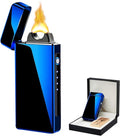 Electric Lighter Plasma Rechargeable with LED Battery Indicator Strong Flame, USB Convenient Charging, Windproof Lighter Outdoor(Blue
