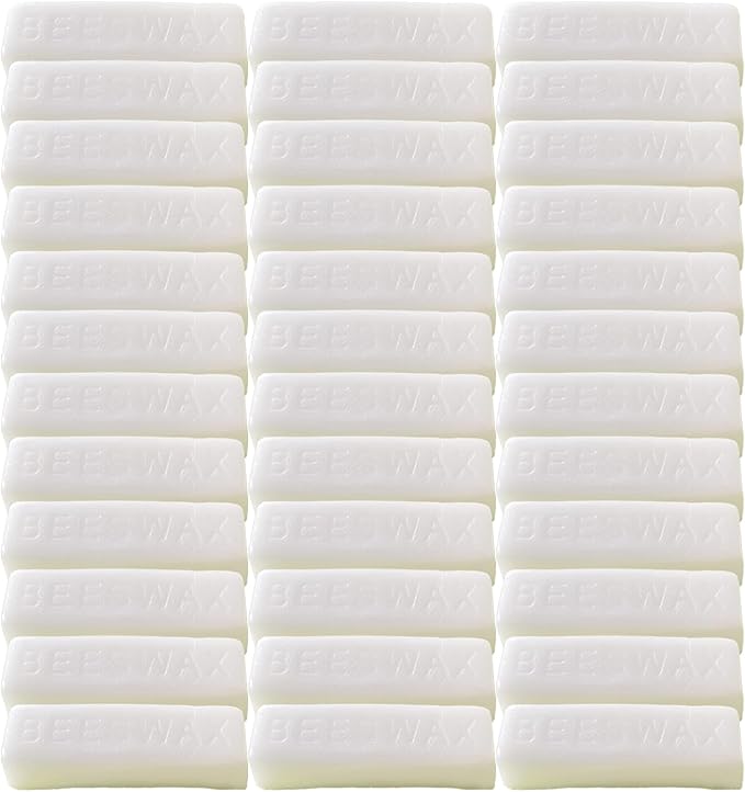 TooGet 36Pcs White Beeswax Bars, Natural Beeswax Block Bees Wax Pure Bar Wax for Candle Making, Skincare, Furniture Polish, DIY Crafts - 40 OZ