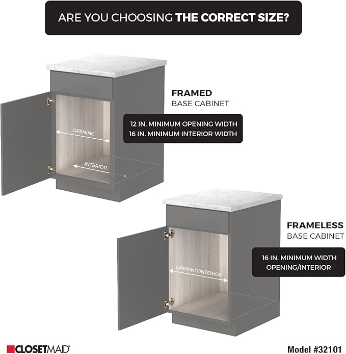 ClosetMaid 32101 Premium 11.5-Inch Wide Kitchen Single Tier Cabinet Pull Out Basket, Platinum