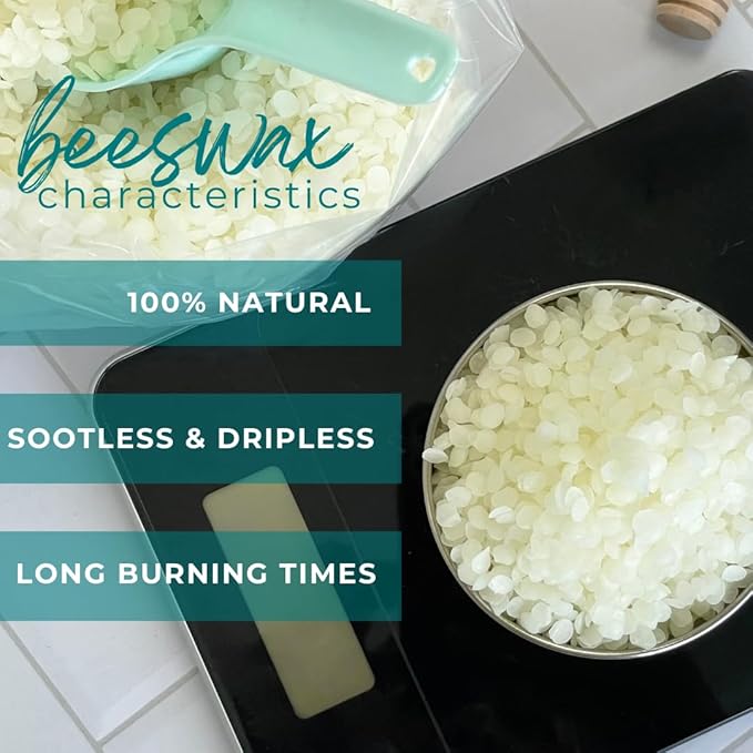 Direct Candle Supply 5lb White Beeswax Pellets, Candle Wax, Bees Wax, Beeswax Pellets Candle Wax for Candle Making, Organic Beeswax, Bees Wax Pellets Melts, 100% Natural Beeswax for Candle Making