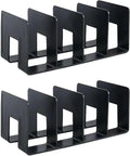 2PCS Acrylic File Organizer for Desk, Desktop Document/Mail Organizer, 4 Compartments Plastics Invisible Bookshelf Floating (12.5" x 5.7" x 5", Black)