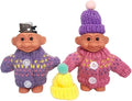 2 Pack Cute Troll Dolls Lighter Case Silicone Funny Mini Dolls Lighter Sleeve with Sweater &Hat for 3.2in Regular Lighter (Lighter not Included) (Purple & Pink)