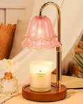 Pink Candle Warmer Lamp with Timer & Dimmer, Adjustable Height Mothers Day Birthday Gifts for Women Mom, Flower Candle Lamp Warmer, Wax Warmer with 2 Bulbs, House Warming New House Decorations