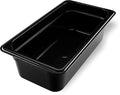 Carlisle FoodService Products Storplus High Heat Food Pan Steam Table Pan, High Heat Plastic, 1/3 Size 4 Inches Deep, Black, (Pack of 6)