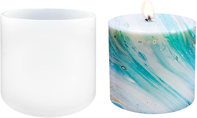 Cylinder Silicone Candle Molds for Candle Making, Pillar Resin Casting Moulds for Resin Soap Flower Insect Specimen Wax Making Polymer Clay DIY Craft