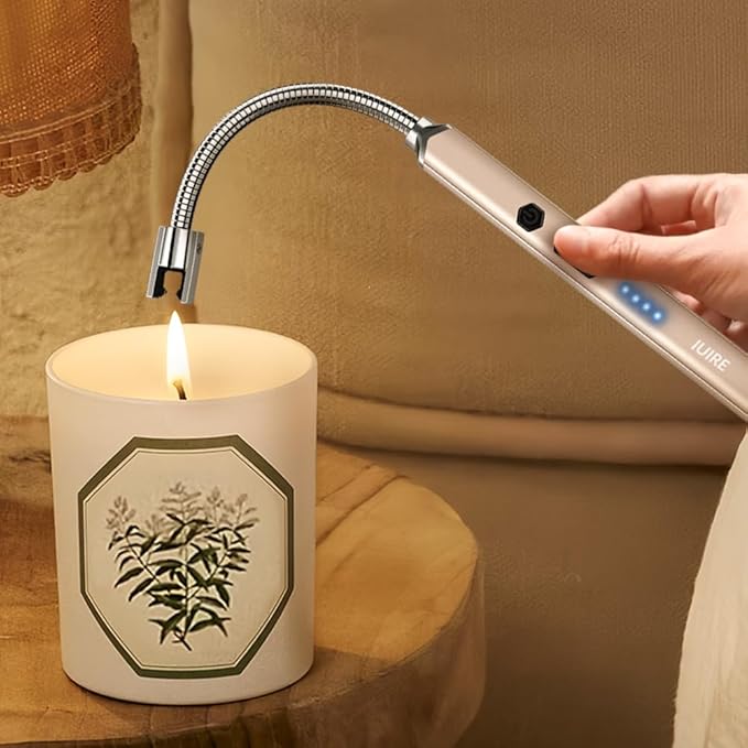 Electric Candle Lighter USB C Rechargeable Plasma Arc Lighters with 360° Flexible Neck Windproof for Deep Candles, Gas Stove, Camping Grill & Fireworks (Green)