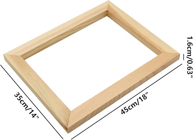 Wood Canvas Frames, Solid Wood Canvas Stretcher Bars Kits,Solid Wood Picture Frames for Oil Paintings,Prints,Posters,Wall Art Needlework,2 Pack(35 * 45cm/14 * 18")