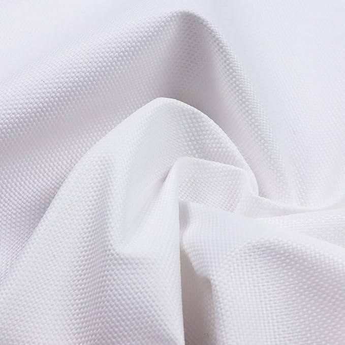 Soft Waterproof Canvas Fabric PU Backing, 600 Denier Ripstop UV Protection 30 x 60 Inch Canvas Cordura Fabric for Outdoor/Indoor, DIY Crafts, Bags, Awning, Marine, Furniture Cover(White)