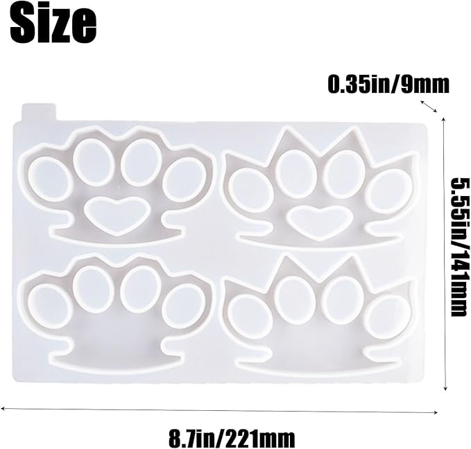 Power Fist Silicone Mold Set for Resin, Candle, Soap & Clay – Flexible Reusable Epoxy Molds with Glossy Finish – DIY Jewelry, Keychains, Home Decor (4-Piece Set)